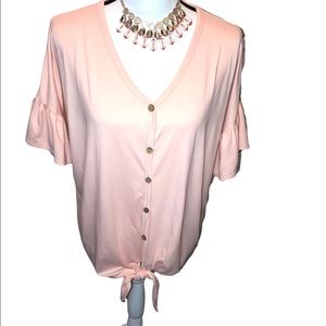 Peach top with front tie. Sz.M Junior’s